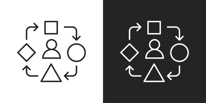 Adaptation Icon In Black And White Line Style