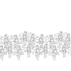 Angel. Continuous line art drawing vector illustration.