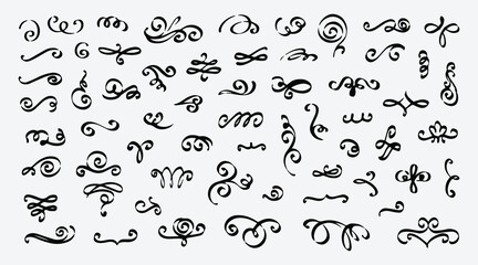 Naklejka premium Flourish Calligraphy Ornament Vector Set
