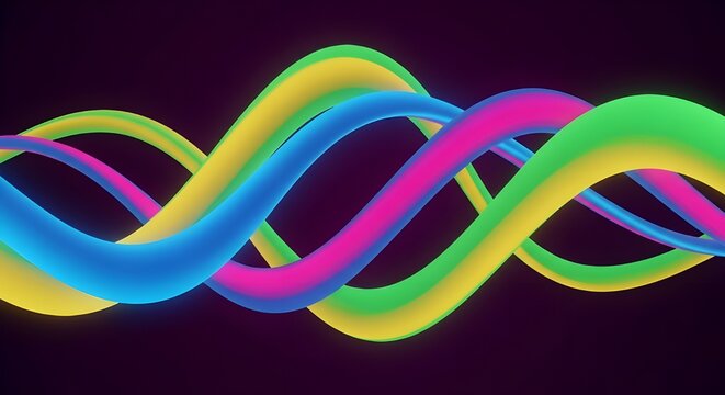 Dynamic abstract waveform with vibrant overlapping curves on a dark background, ideal for audio tech, music branding, or digital media visuals emphasizing sound and motion.
