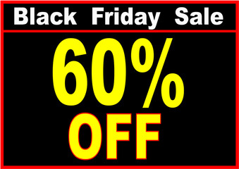 Black Friday Sale 60% Off &ndash; Bold Yellow on Black Poster