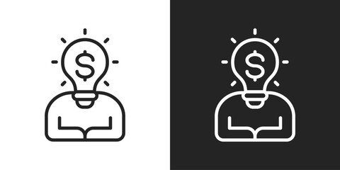 business idea Icon In Black And White Line Style