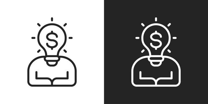 business idea Icon In Black And White Line Style