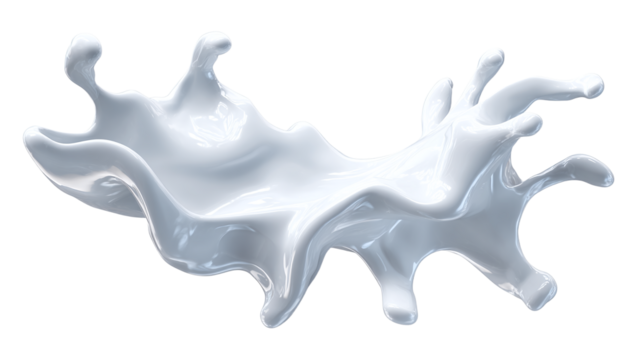 Milk splash (3d rendered) isolated on transparent background