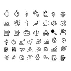 Work efficiency icon set.