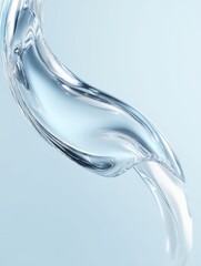 Smooth and Transparent Liquid Wave in Light Blue Background