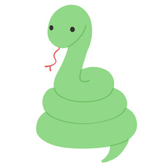 緑色の蛇のイラスト