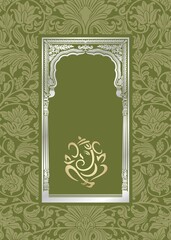 Ganesha, wedding card, royal Rajasthan, India	