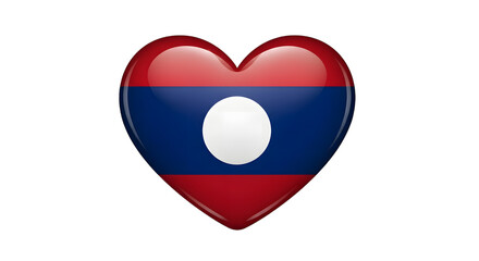 Naklejka premium Heart shaped flag of Laos symbol of love and patriotism.