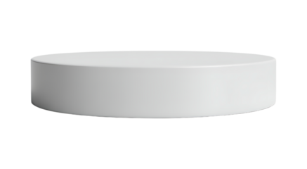White cylinder platform for a minimalist product showcase isolated on transparent background