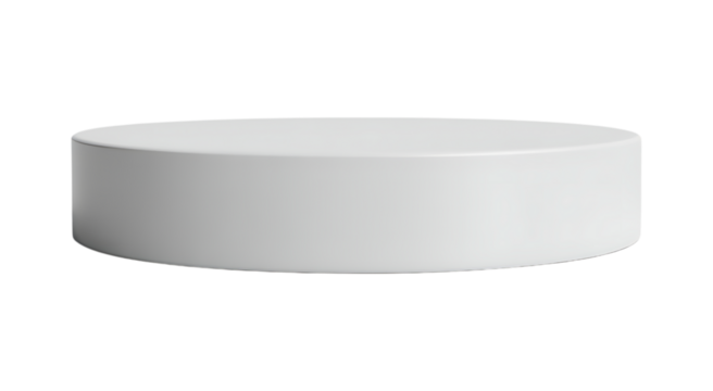 White cylinder platform for a minimalist product showcase isolated on transparent background