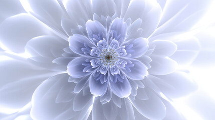 Obraz premium Evolving Fractal Symmetry in Pure White Space with Delicate Floral Patterns and Subtle Textures, Capturing Ethereal Beauty and Tranquility