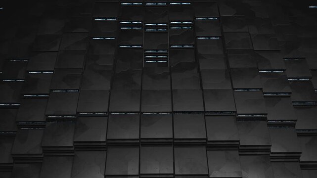 Dark Geometric Pattern with Subtle Blue Lights Abstract Background