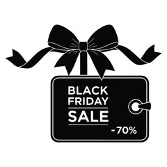 Black friday sale tag isolated on white background