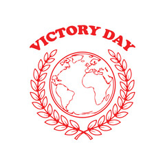 Victory day isolated on white background graphic