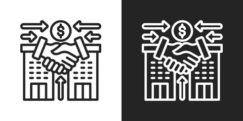 Acquisition Icon In Black And White Line Style