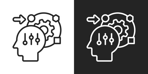 Adaptability Icon In Black And White Line Style