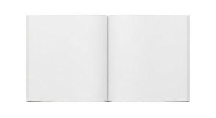 Open blank white book with clean pages isolated on a transparent background image