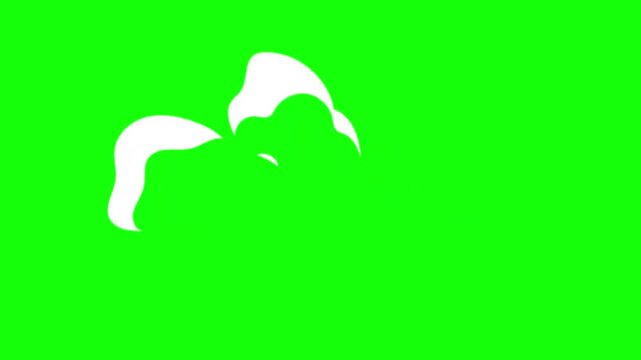 White smoke on green screen smoke explosion burst effects. green screen animation cloud comic game fight hit