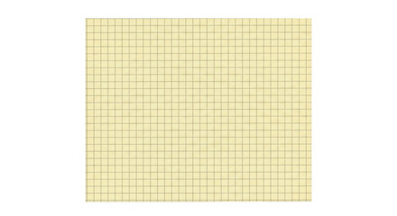 Pale yellow grid paper with thin dark lines forming squares isolated on a transparent background graph paper