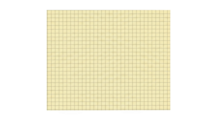 Pale yellow grid paper with thin dark lines forming squares isolated on a transparent background graph paper