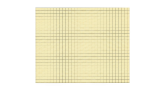 Pale yellow grid paper with thin dark lines forming squares isolated on a transparent background graph paper