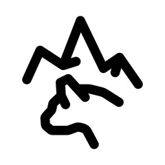 Mountain bear icon. Modern line icon design with professional minimal vector styling crafted for wildlife, nature, adventure, and outdoor animal concepts