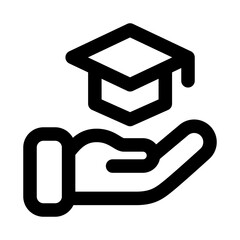 Scholarship icon. Modern line icon design with professional minimal vector styling crafted for education, learning, academic support, and student funding concepts