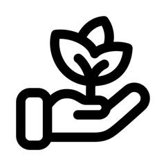 Planting icon. Modern line icon design with professional minimal vector styling crafted for gardening, agriculture, growth, environment