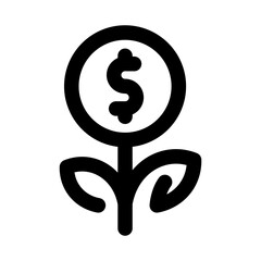 Obraz premium Money tree icon. Modern line icon design with professional minimal vector styling crafted for finance, investment, wealth, growth, and prosperity concepts
