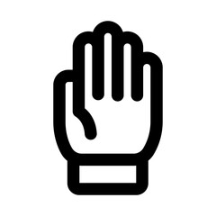 Hand glove icon. Modern line icon design with professional minimal vector styling crafted for safety, protection, hygiene and workwear concepts