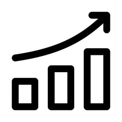 Growth chart upward progress icon. Modern line icon design with professional minimal vector styling crafted for analytics, metrics, trends and digital business performance