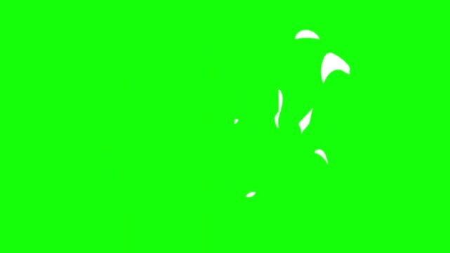 White smoke on green screen smoke explosion burst effects. green screen animation cloud comic game fight hit