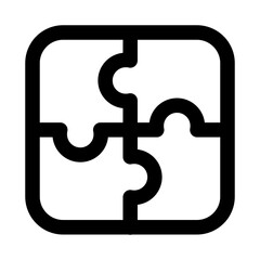 Puzzle icon. Modern line icon design with professional minimal vector styling crafted for problem solving, strategy, games, and teamwork concepts