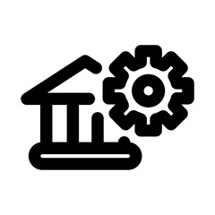 Law management icon. Modern line icon design with professional minimal vector styling crafted for legal system, governance, justice