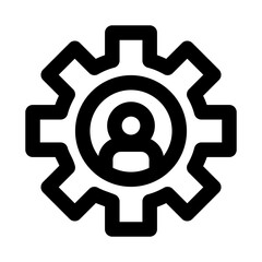 Human management icon. Modern line icon design with professional minimal vector styling crafted for leadership, organization, teamwork, employee, and HR concepts