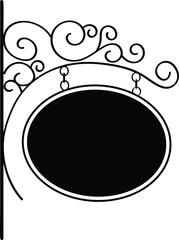 Vintage Wrought Iron Scroll Bracket Hanging Sign Template