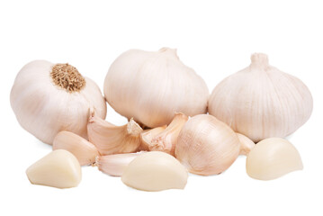 Top view fresh peeled garlic cloves