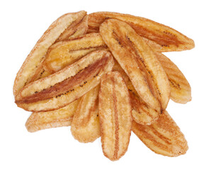 Top view Banana chips healthy food
