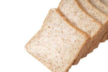 Top view delicious whole wheat bread isolated