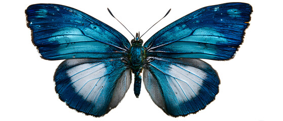 Blue butterfly isolated on white background.Watercolor butterfly isolated on white background
