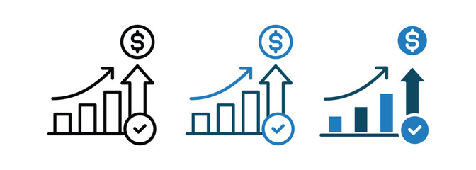 Financial Success Diagram icon line vector