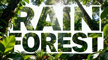 Rainforest Banner Design Lush Green Forest Canopy Photography for Nature Environment and Travel Tourism Ad