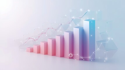 Modern business growth chart showing upward trends and positive financial performance for investment and marketing strategies, great for presentations