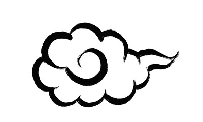 筆で描いた瑞雲アイコン　ベクター