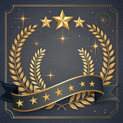 Ceremony poster with golden ribbon