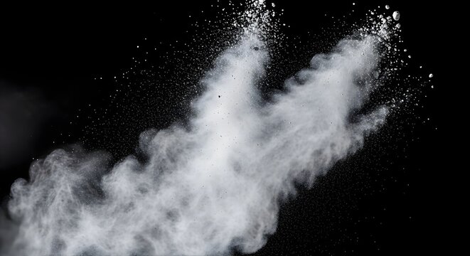 8K Abstract White Powder Explosion | Dynamic Splash & Smoke on Black Background | Studio Shot

