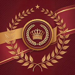 golden shield with ribbon