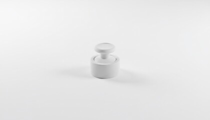 Small White Plastic Figurine on a White Background.