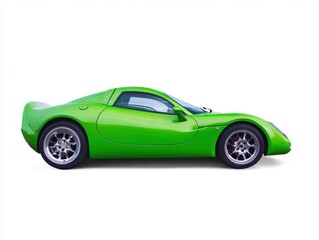 Sleek Green Sports Car Profile View